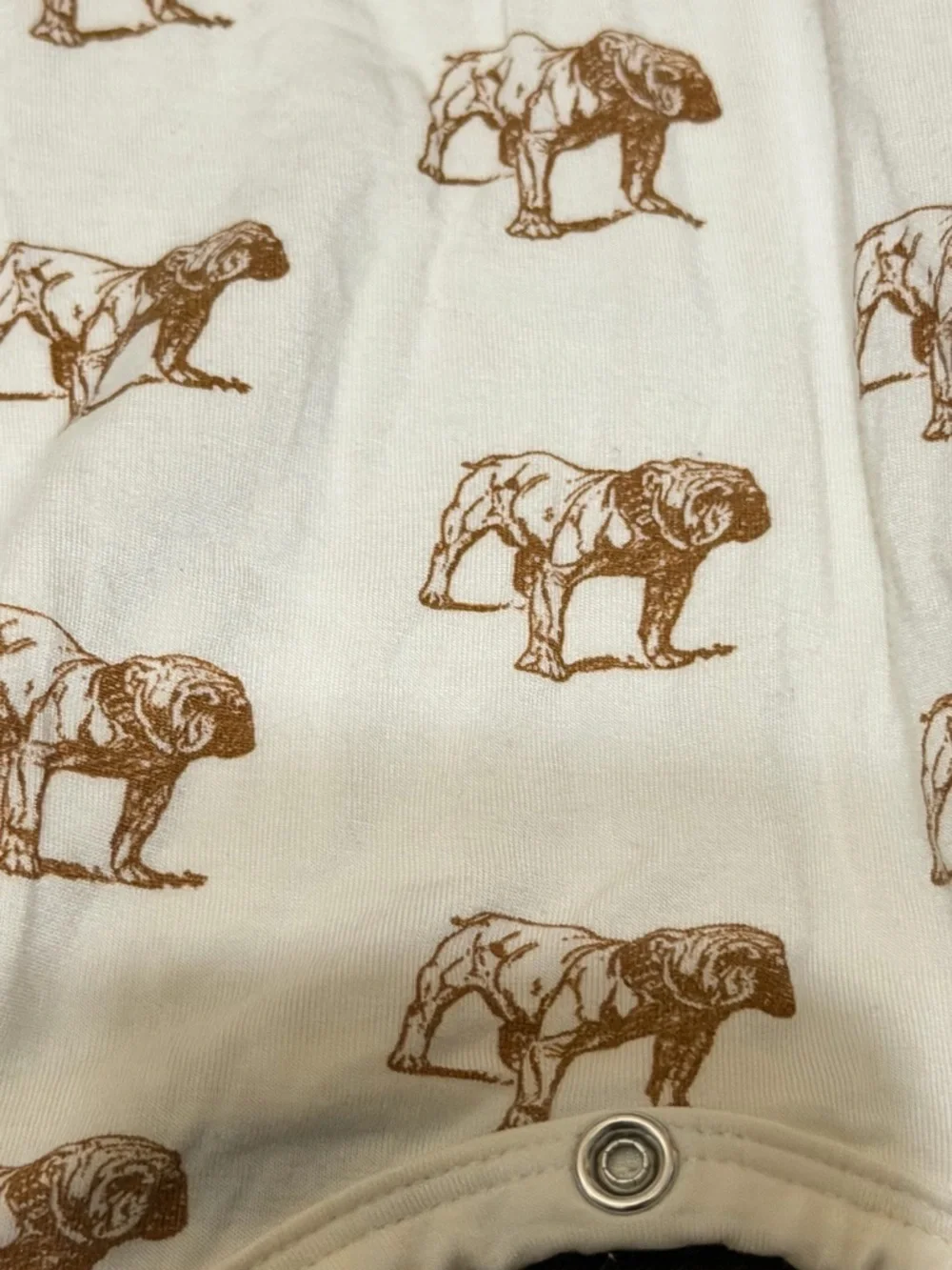 kate quinn Cream Romper with Brown Elephant Print